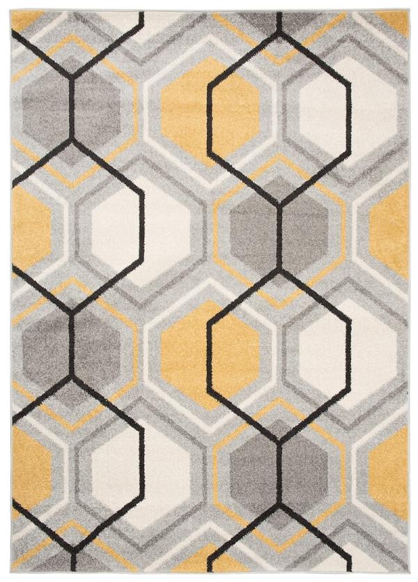 Vaip Lazur Hexagon kollane hall – Vaibabutiik